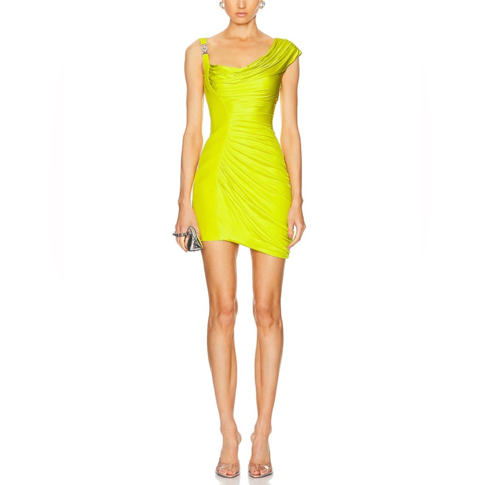 Versace Medusa Ruched Bodycon Mini Dress